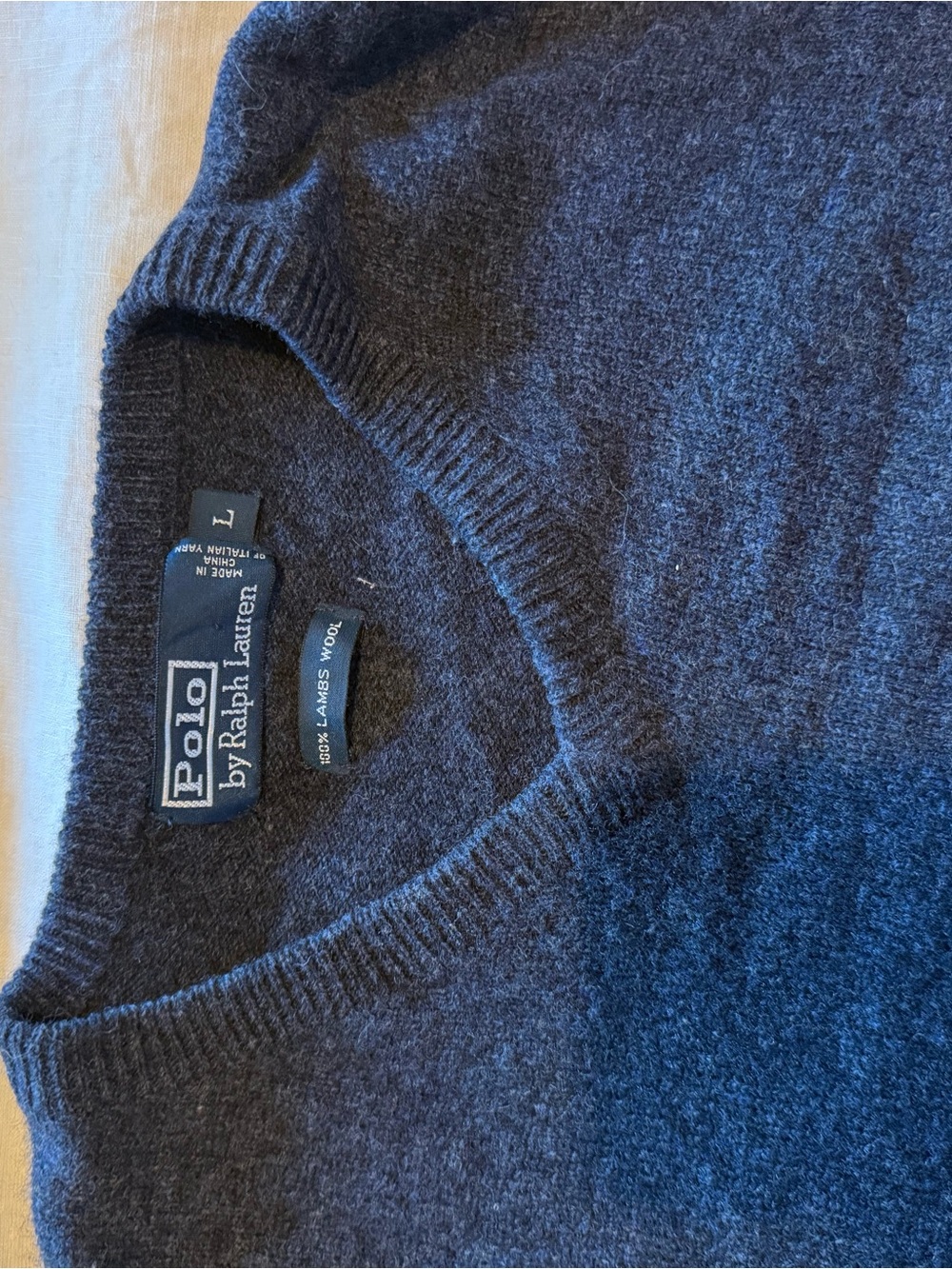 Polo by Ralph Lauren Navy Lambswool Crewneck Sweater